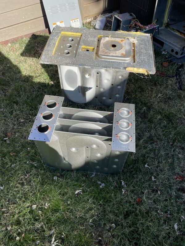 Heat exchanger replaced on a gas unit. Issue discovered during maintenance.